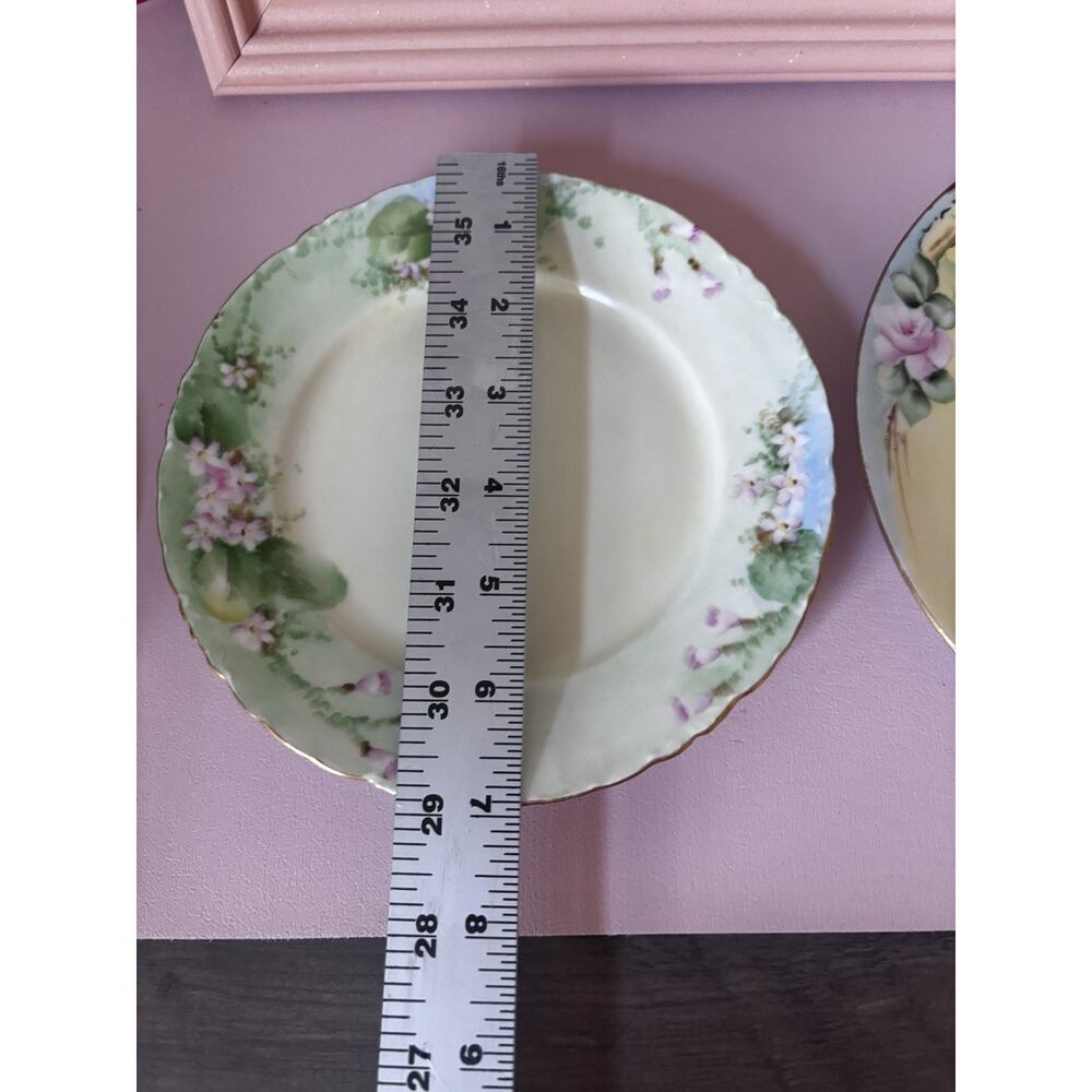 4 Vintage Blue Pink Yellow Mismatched Plate Wall Collage Display Floral Cottage - Picture 13 of 13